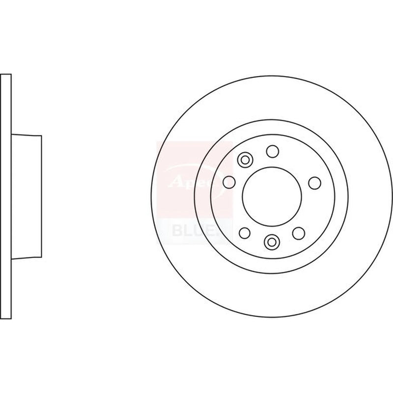 Apec 2 x Solid Rear Brake Discs SDK6175-x2
