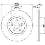 Mintex 2 x Vented Front Brake Discs MDC1695C