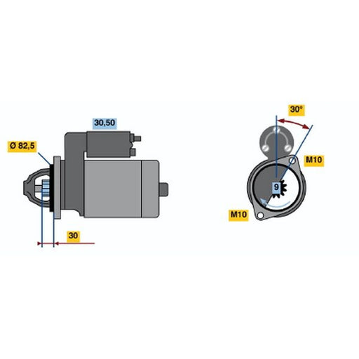 Bosch Starter Motor 12V 1.4kW 9 Teeth 0 986 013 010