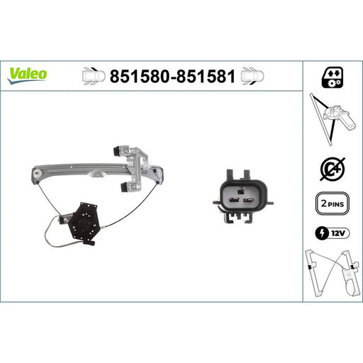 Valeo Electric Window Regulator Lifter Left Front 851580