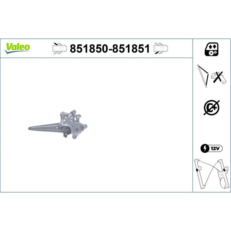 Valeo Electric Window Regulator Lifter Left Rear 851850