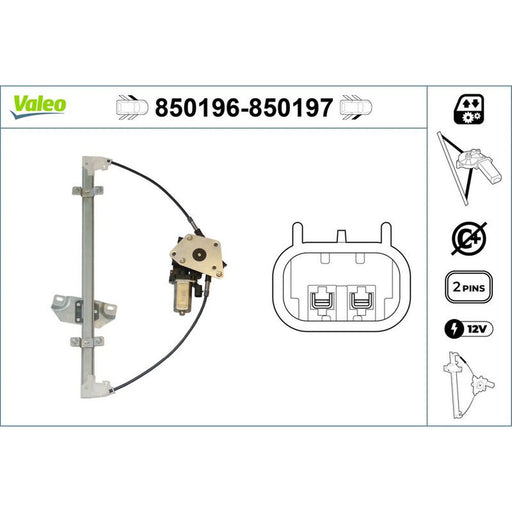 Valeo Electric Window Regulator Lifter Left Front 850196