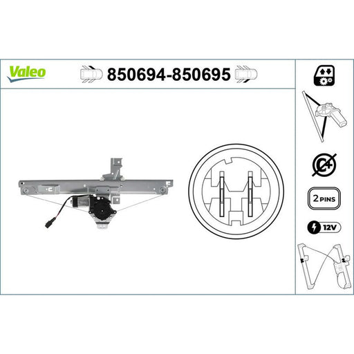 Valeo Electric Window Regulator Lifter Left Front 850694