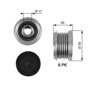 Gates Alternator Overrunning Freewheel Clutch OAP7097
