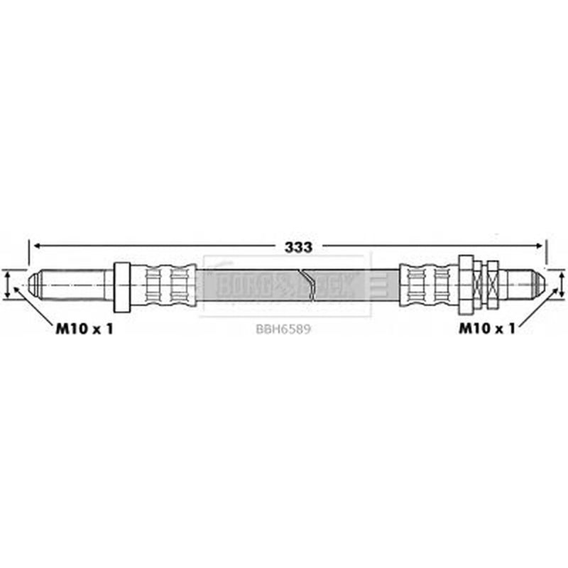 Borg & Beck Brake Hydraulic Hose Line Rear Right BBH6589