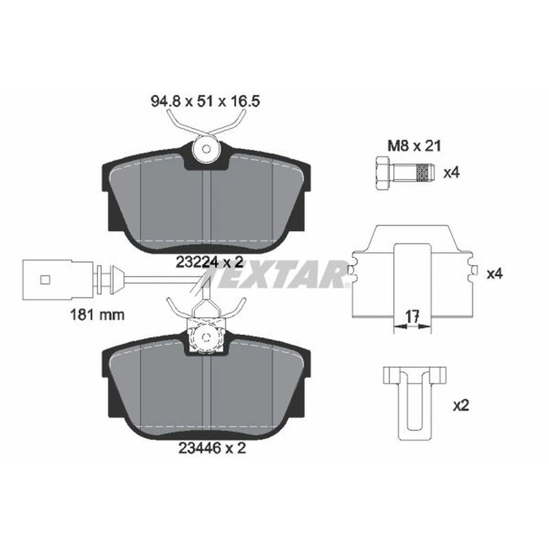 Textar Rear Brake Pad Set 2344605