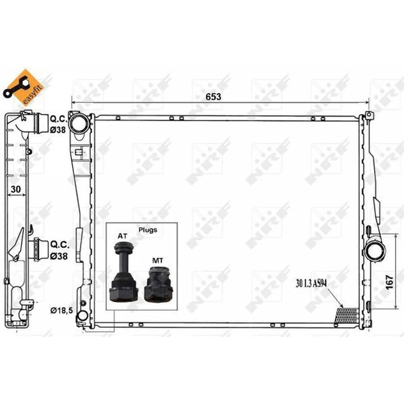 NRF Engine Radiator 51580