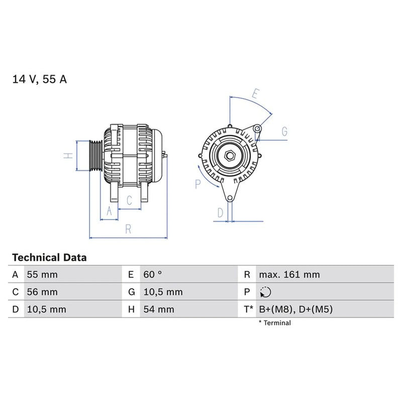 Bosch Car Alternator 12V 0 986 041 820