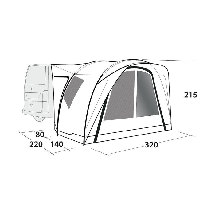 Outwell Seacrest Poled Driveaway Campervan Awning - Outwell - Van Life Living