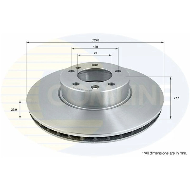 Comline 2 x Vented Front Brake Discs ADC1772V-x2