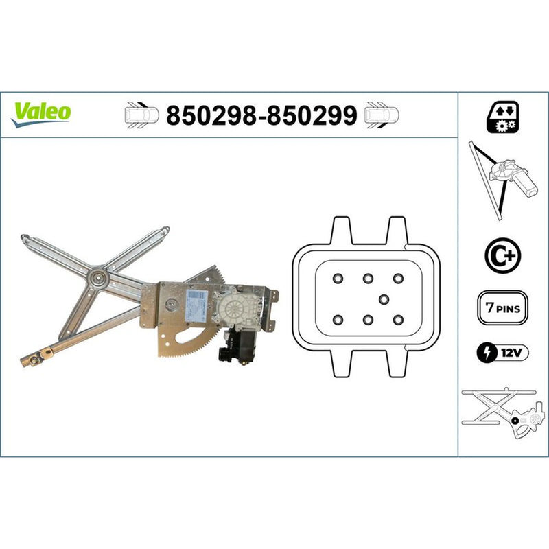 Valeo Electric Window Regulator Lifter Left Front 850298