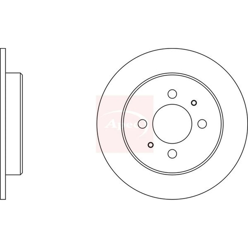 Apec 2 x Solid Rear Brake Discs DSK347-x2