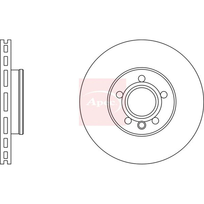 Apec 2 x Vented Front Brake Discs DSK2166-x2