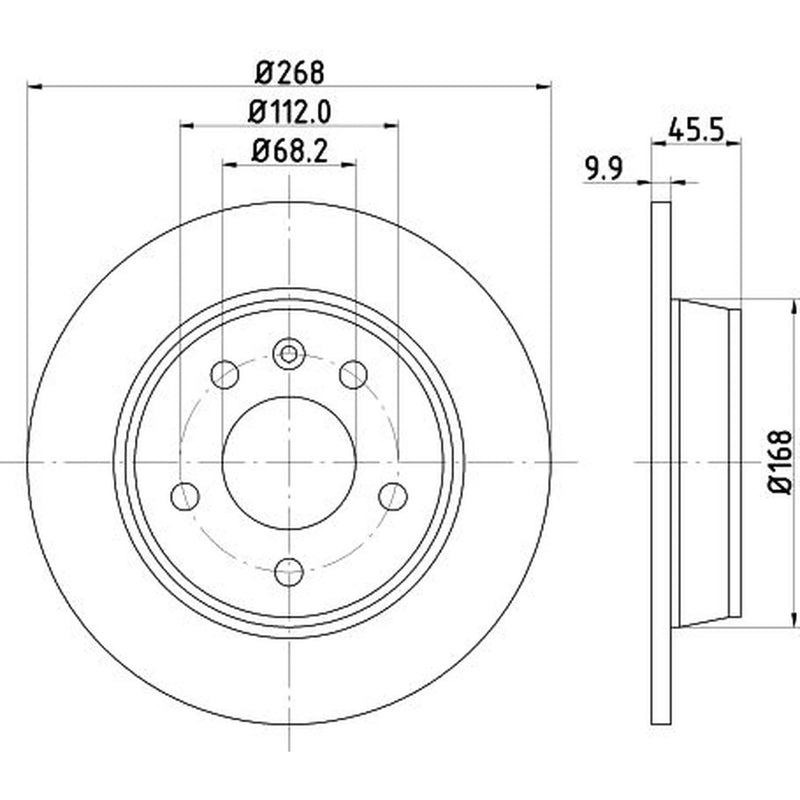 DON 2 x Solid Rear Brake Discs PCD10402-x2
