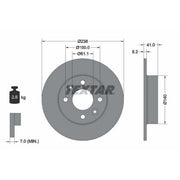 Textar 2 x Solid Front Brake Discs 92036003-x2