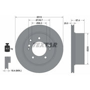 Textar 2 x Vented Rear Brake Discs 92147400