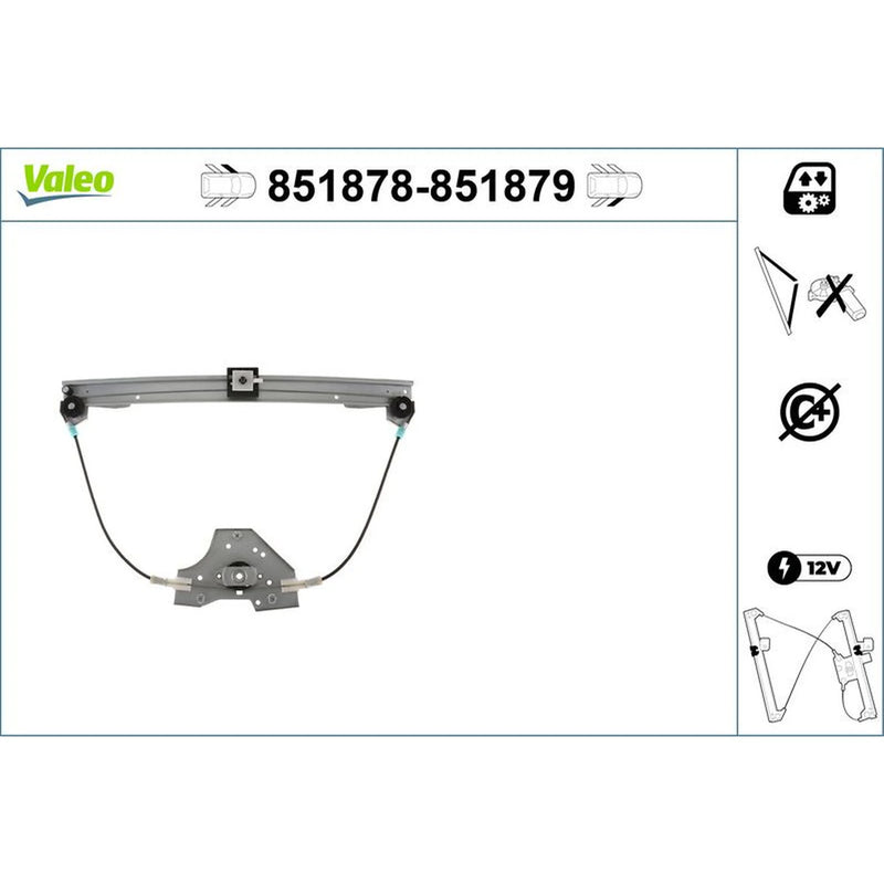 Valeo Electric Window Regulator Lifter Right Front 851879