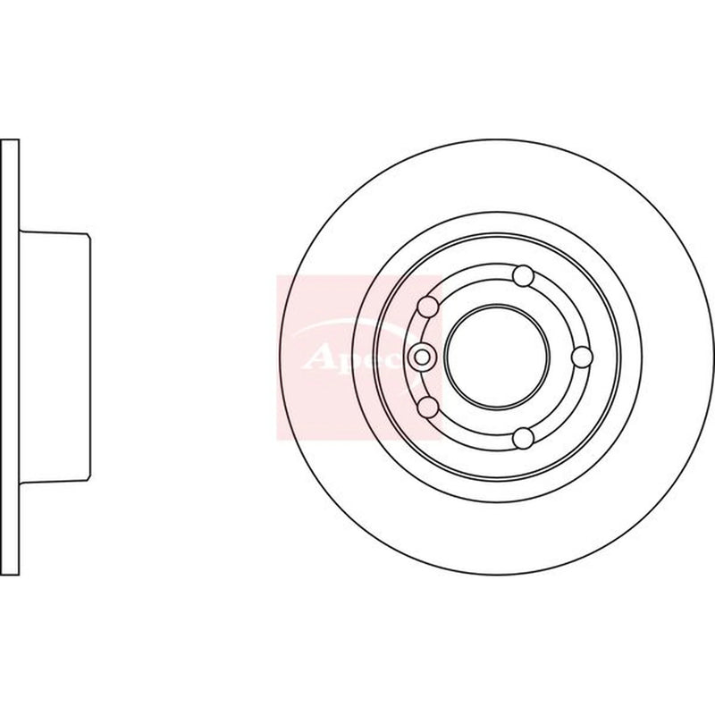 Apec 2 x Solid Rear Brake Discs DSK952-x2