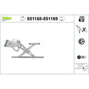 Valeo Electric Window Regulator Lifter Left Front 851168