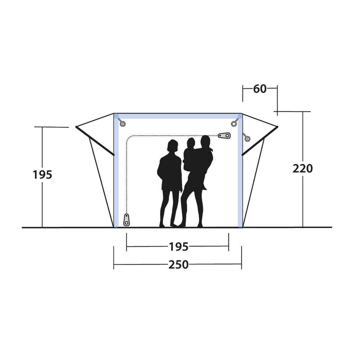 Outwell Crossville 250SA Air Drive-Away Campervan Air Awning 175-200cm - Outwell - Van Life Living