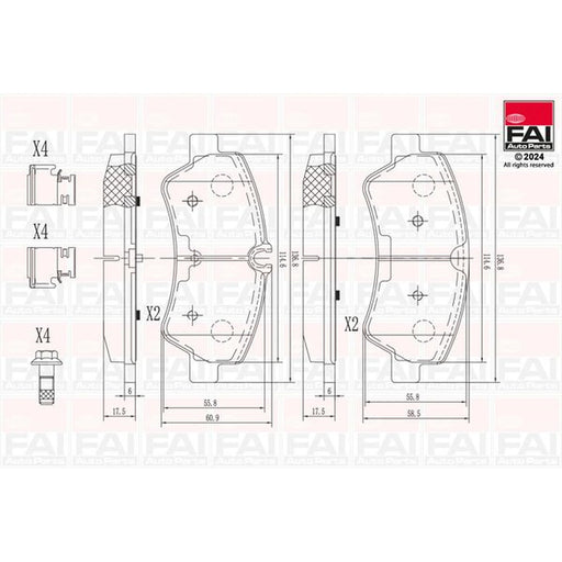 FAI Rear Brake Pad Set BP105