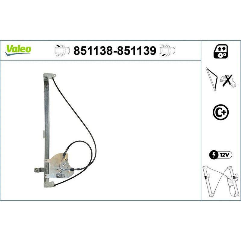 Valeo Electric Window Regulator Lifter Left Rear 851138