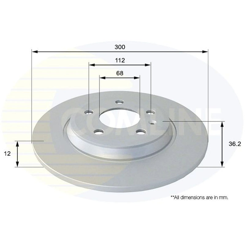 Comline 2 x Solid Rear Brake Discs ADC1478-x2