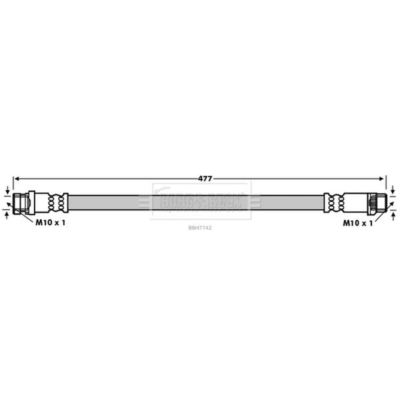 Borg & Beck Brake Hydraulic Hose Line Rear Left BBH7742