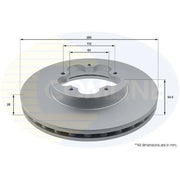 Comline 2 x Vented Front Brake Discs ADC1234V-x2
