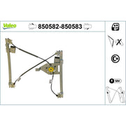 Valeo Electric Window Regulator Lifter Right Front 850583