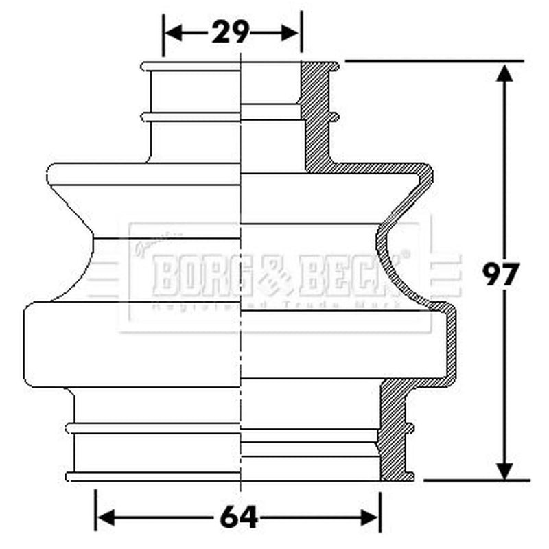 Borg & Beck Drive Shaft Bellow Kit Wheel Side BCB6288