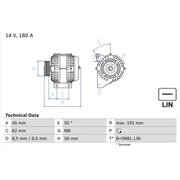 Bosch Car Alternator 12V 0 986 047 500