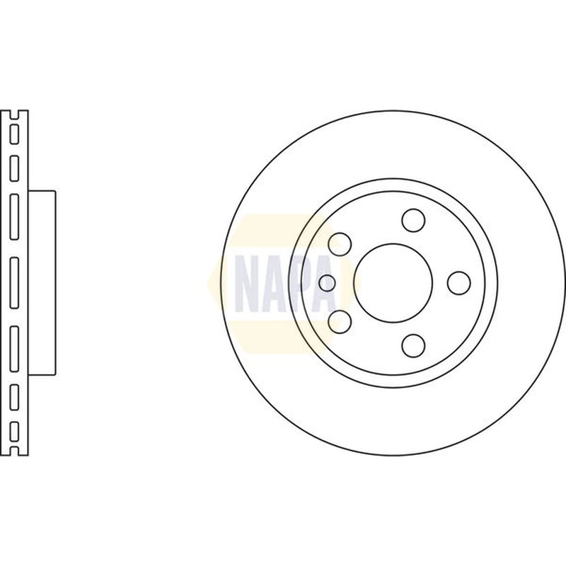 NAPA 2 x Vented Front Brake Discs NBD5112-x2