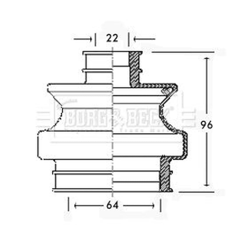 Borg & Beck Drive Shaft Bellow Kit Wheel Side BCB2306