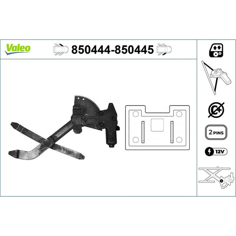 Valeo Electric Window Regulator Lifter Right Front 850445