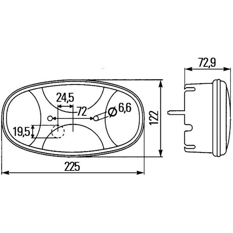 Hella Tail Light / Lamp R10W Left 2VP 343 640-031