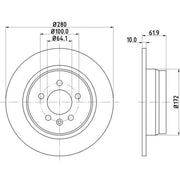 DON 2 x Solid Rear Brake Discs PCD19072-x2