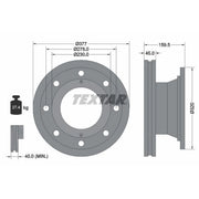 Textar 2 x Internally Vented Brake Discs 92116300 OE 0308834010 0308834017