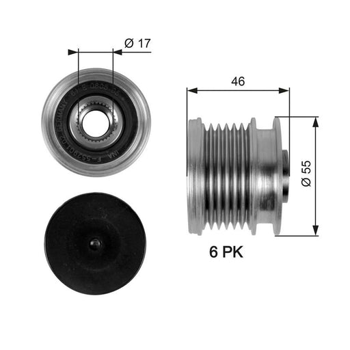 Gates Alternator Overrunning Freewheel Clutch OAP7092