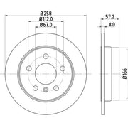 DON 2 x Solid Rear Brake Discs PCD18272-x2