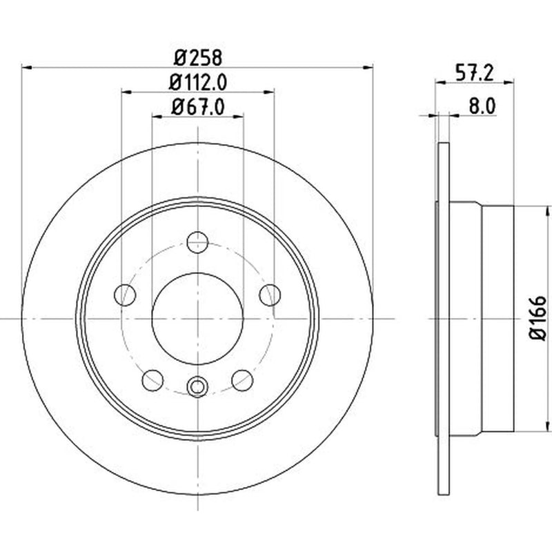 DON 2 x Solid Rear Brake Discs PCD18272-x2