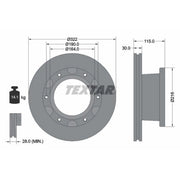 Textar 2 x Internally Vented Rear Brake Discs 93128200-x2