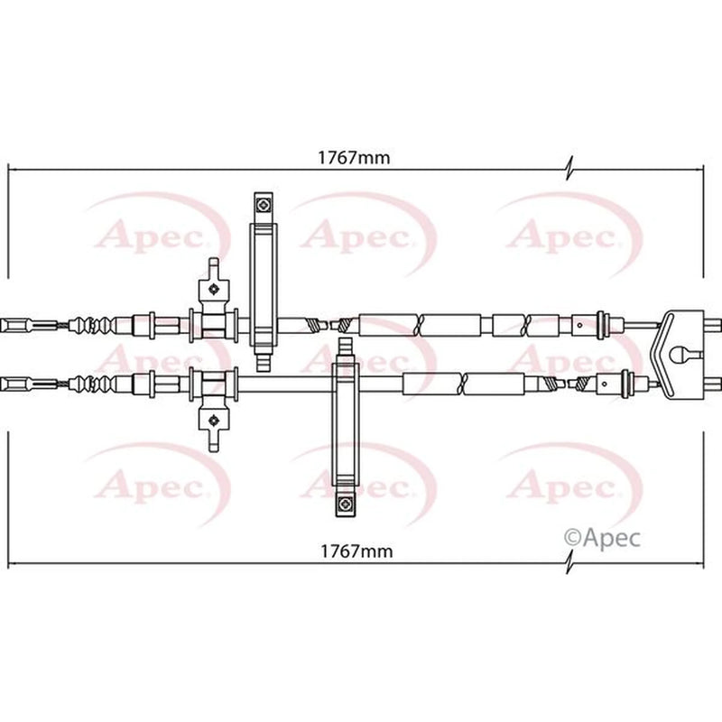 Apec Handbrake Cable Right Rear CAB1144