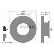Textar 2 x Front Brake Discs 93071800-x2