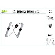 Valeo Electric Window Regulator Lifter Right Front 851613