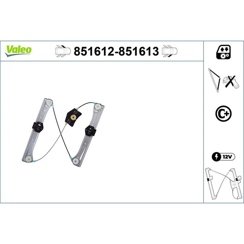 Valeo Electric Window Regulator Lifter Right Front 851613