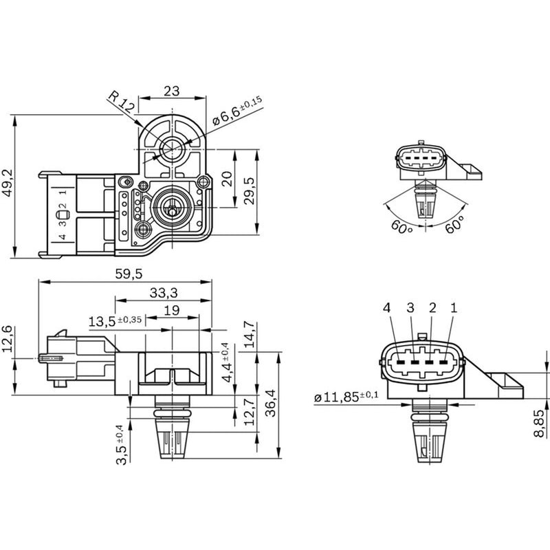 Bosch Intake Air Temperature Sensor 0 261 230 280
