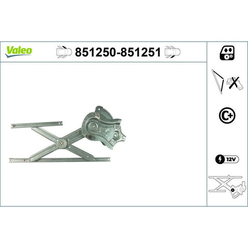 Valeo Electric Window Regulator Lifter Right Front 851251