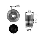 Gates Alternator Overrunning Freewheel Clutch OAP7048