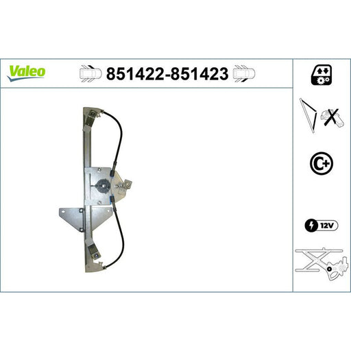 Valeo Electric Window Regulator Lifter Left Front 851422